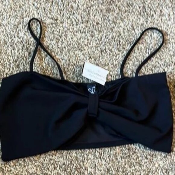 NWT Windsor Sz S Adorable Black Crop Top w Large Bow - Picture 3 of 8